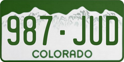 CO license plate 987JUD