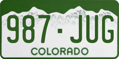 CO license plate 987JUG