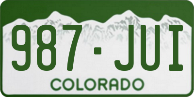 CO license plate 987JUI