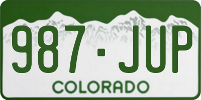 CO license plate 987JUP