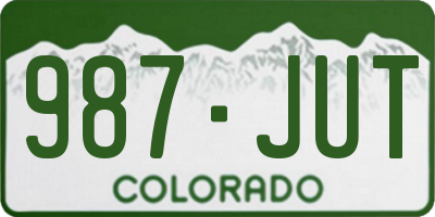 CO license plate 987JUT