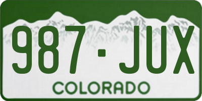 CO license plate 987JUX