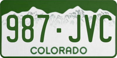 CO license plate 987JVC