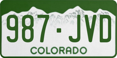 CO license plate 987JVD