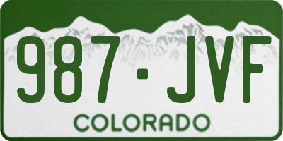 CO license plate 987JVF
