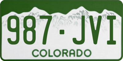 CO license plate 987JVI