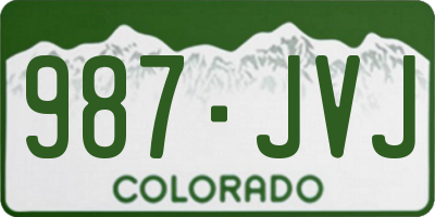 CO license plate 987JVJ