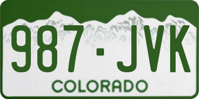 CO license plate 987JVK