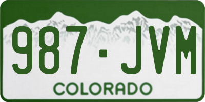 CO license plate 987JVM