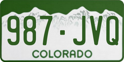 CO license plate 987JVQ
