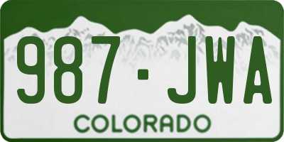 CO license plate 987JWA
