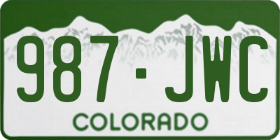 CO license plate 987JWC