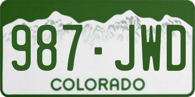 CO license plate 987JWD