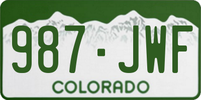CO license plate 987JWF