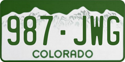 CO license plate 987JWG
