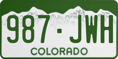 CO license plate 987JWH