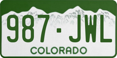 CO license plate 987JWL