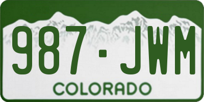 CO license plate 987JWM