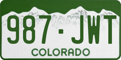 CO license plate 987JWT