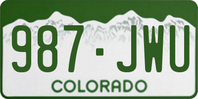 CO license plate 987JWU