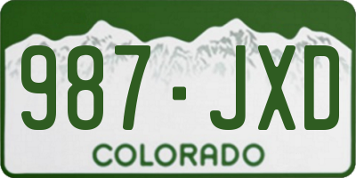 CO license plate 987JXD