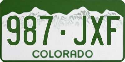 CO license plate 987JXF