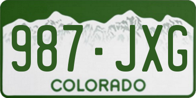 CO license plate 987JXG