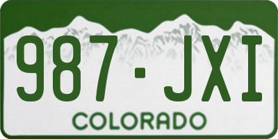 CO license plate 987JXI