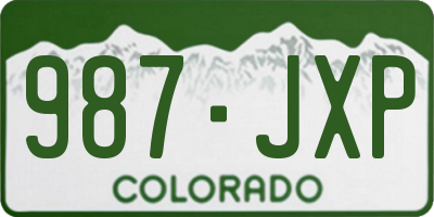 CO license plate 987JXP