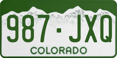 CO license plate 987JXQ