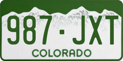 CO license plate 987JXT