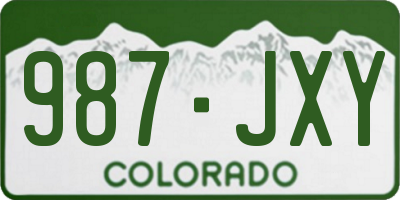 CO license plate 987JXY