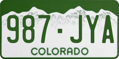 CO license plate 987JYA
