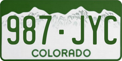 CO license plate 987JYC