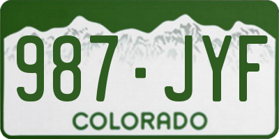CO license plate 987JYF