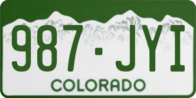 CO license plate 987JYI
