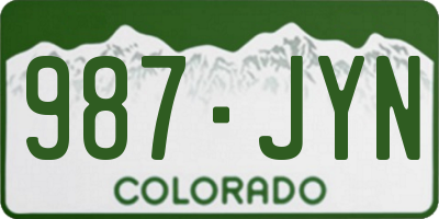 CO license plate 987JYN