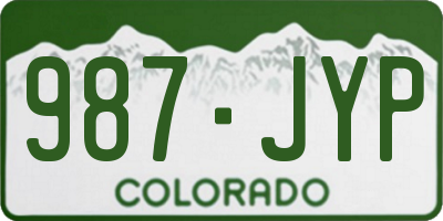 CO license plate 987JYP