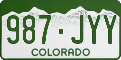 CO license plate 987JYY