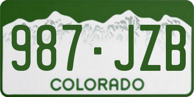 CO license plate 987JZB