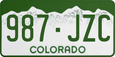 CO license plate 987JZC