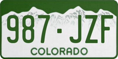 CO license plate 987JZF