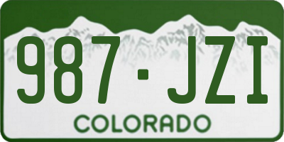 CO license plate 987JZI