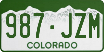 CO license plate 987JZM