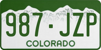 CO license plate 987JZP