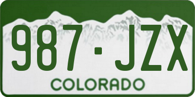 CO license plate 987JZX