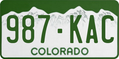 CO license plate 987KAC