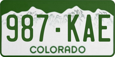 CO license plate 987KAE