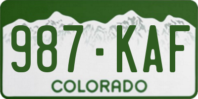 CO license plate 987KAF