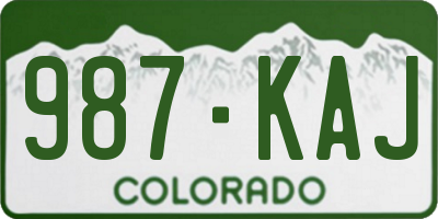 CO license plate 987KAJ